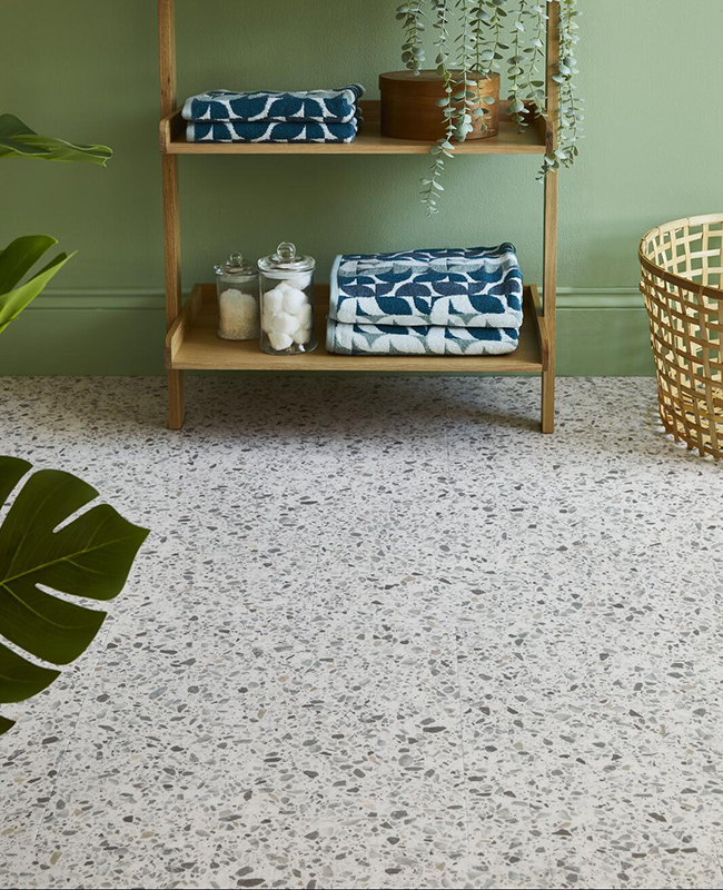 The Gibson Terrazzo LVT floor in the Amtico Spacia Collection is available form Flooring 4 You Ltd in Cheshire